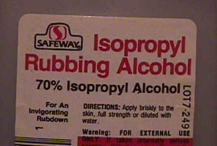 Label on Isopropyl Rubbing Alcohol